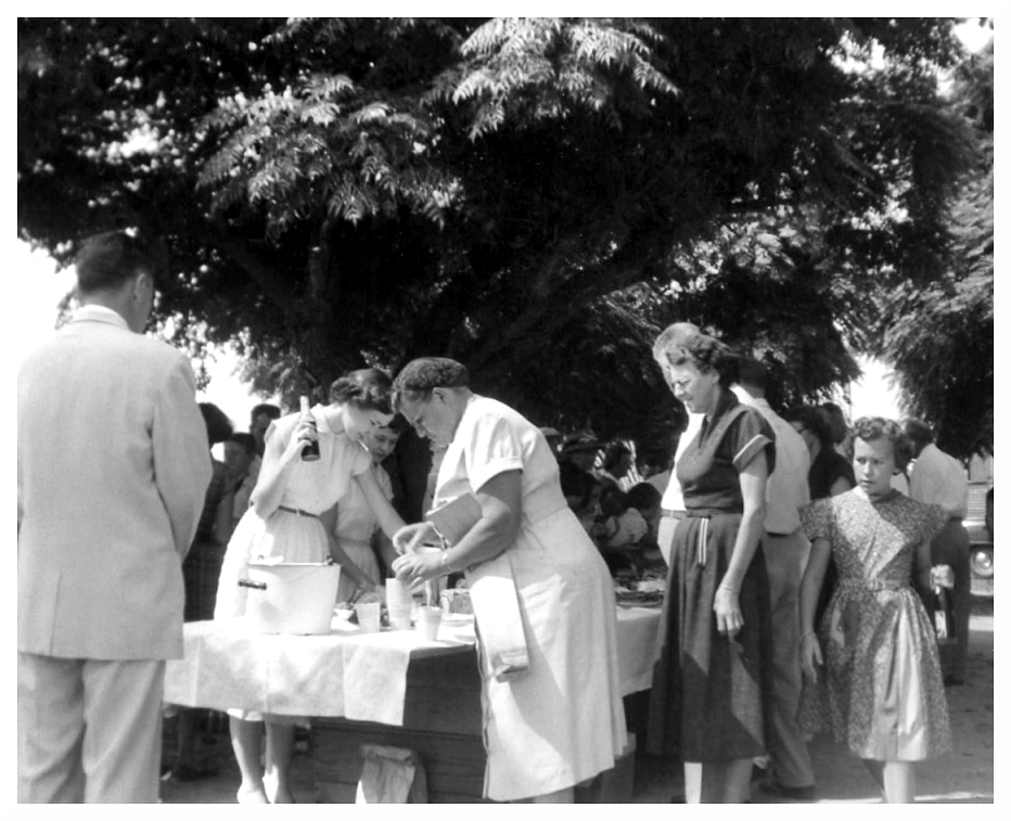 Emma Holder Doby (center) and church people.