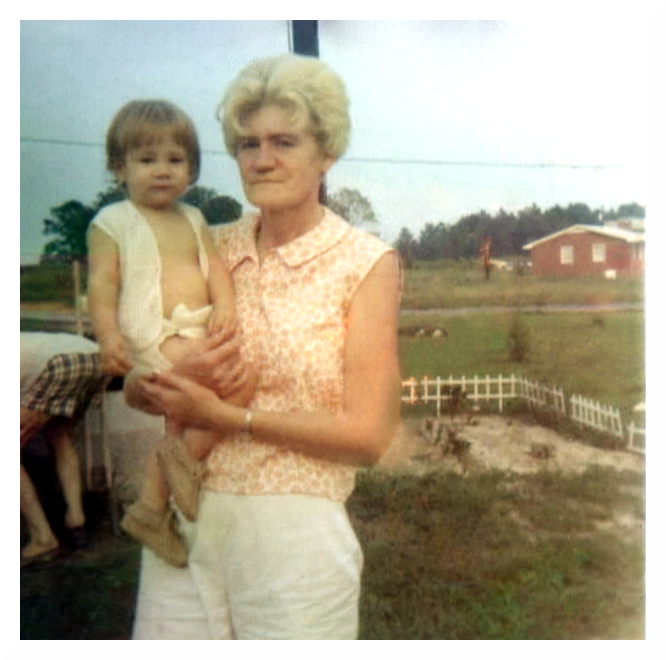 Josie Mageline (Doby) Allen holding daughter, Cindy Yvonne (Allen) Wade - ca. 1963